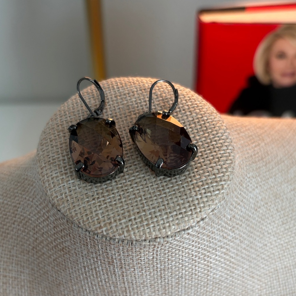 Joan Rivers  Smoky Brown Earrings